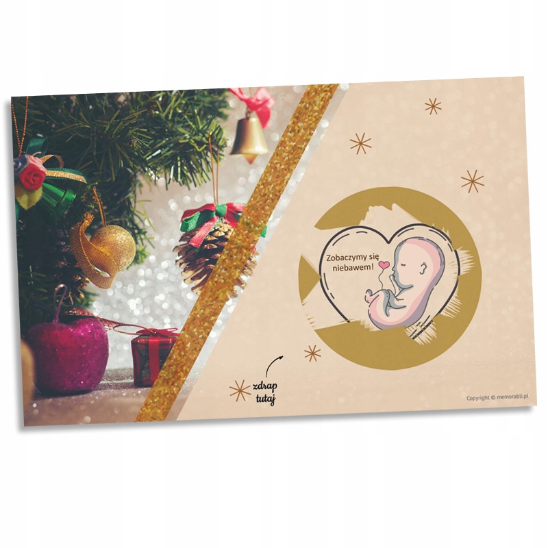 Kartka zdrapka - jestem w CIĄŻY Boże narodzenie Marka bez marki