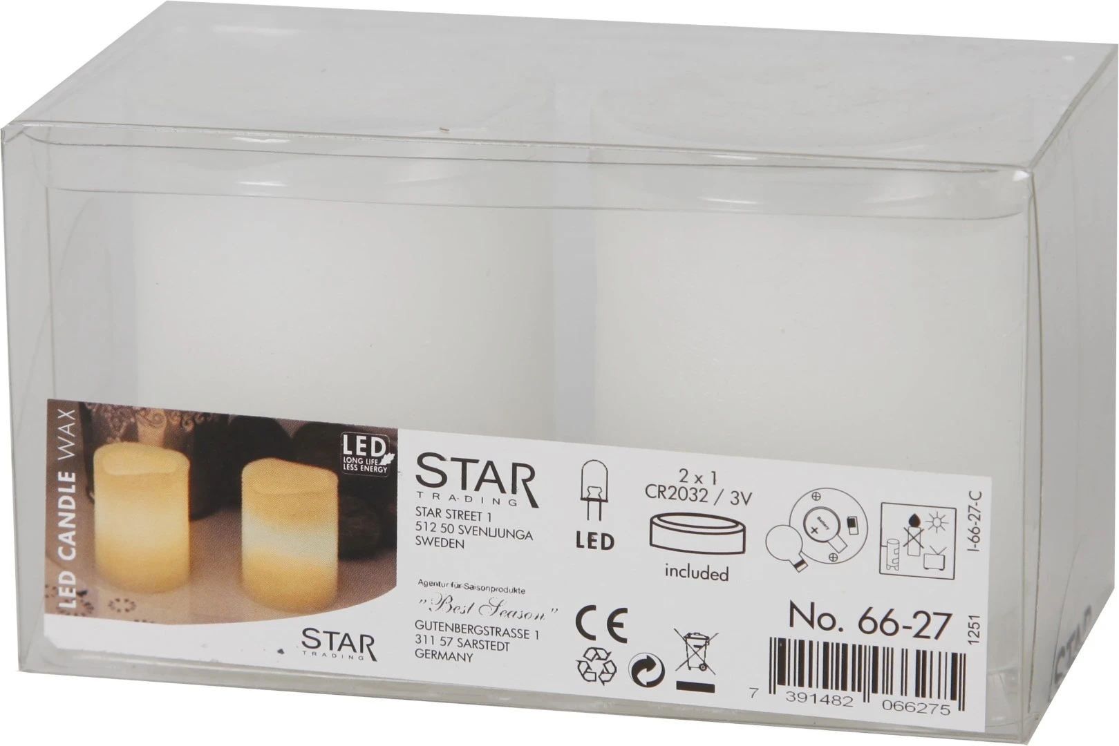 Swiece LED woskowe białe 6cm na baterie z timerem Kod producenta 066-27