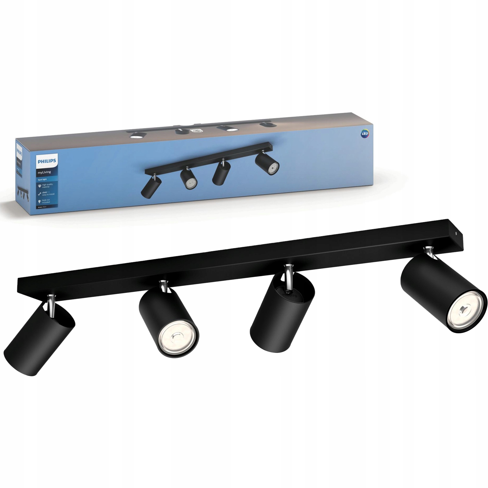 Nástenná stropná lampa Led Halogénové svietidlo Spot 4x GU10 Kosipo Philips