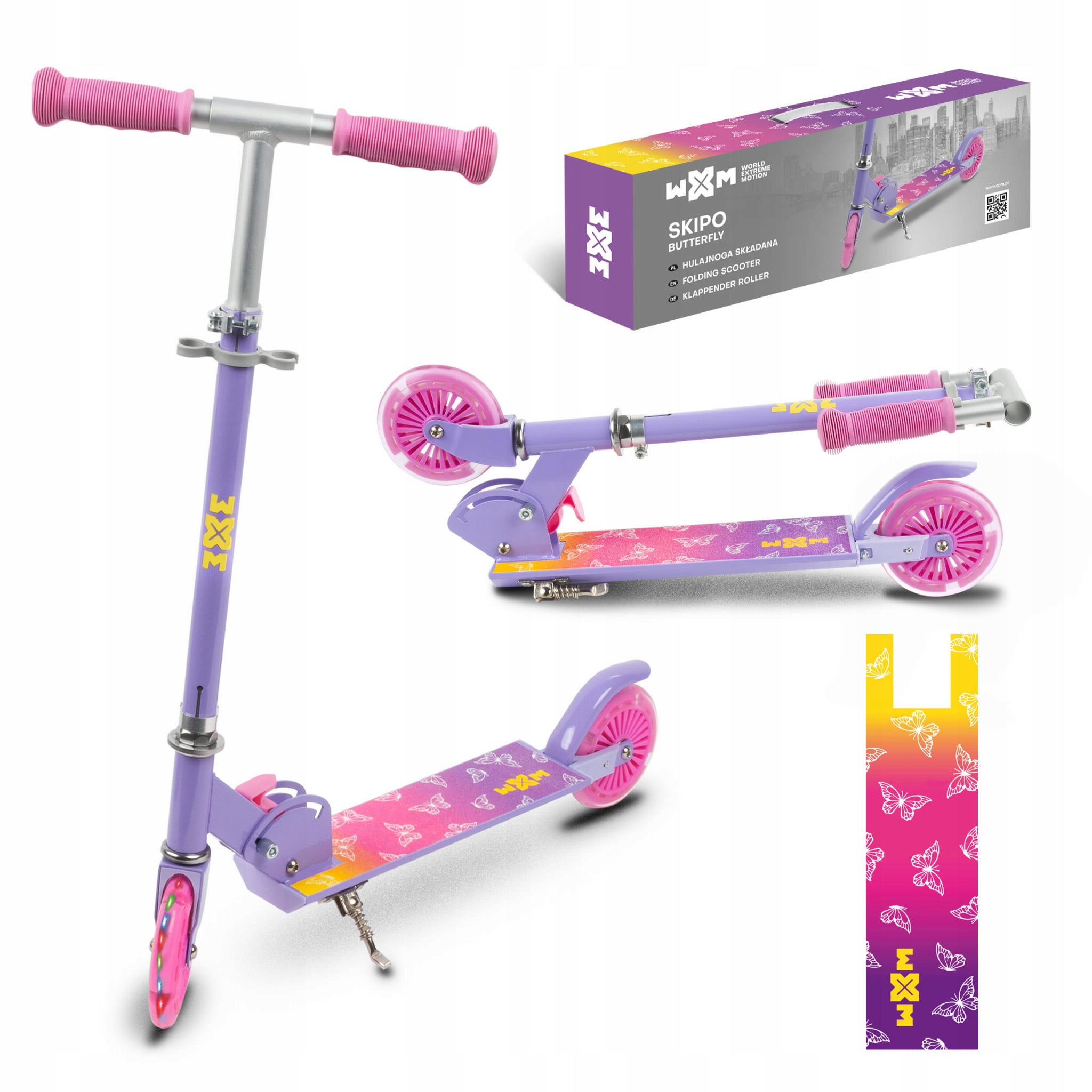 Hulajnoga składana Wxm Skipo Butterfly koła Led 120 mm do 50 kg 3+