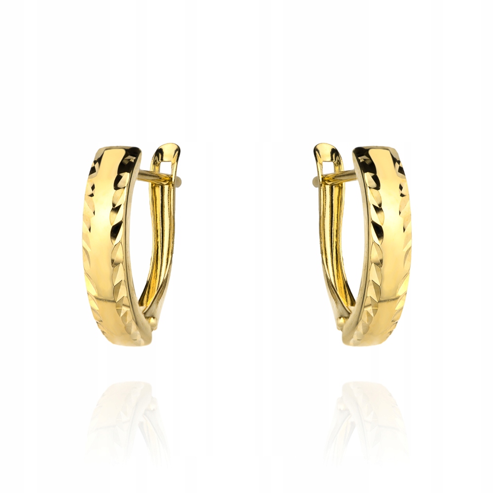 Zlaté náušnice 585 diamantové 4mm Čárky elegantní 1.45g jako dárek