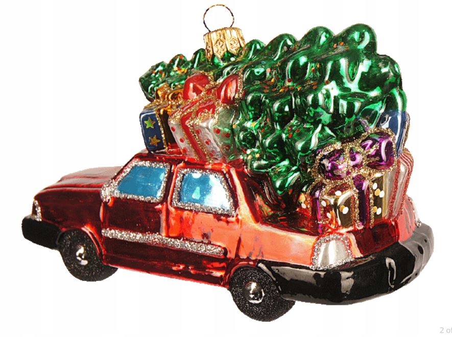 Bombka szklana ręcznie malowana Samochód Prezenty Motyw bombka