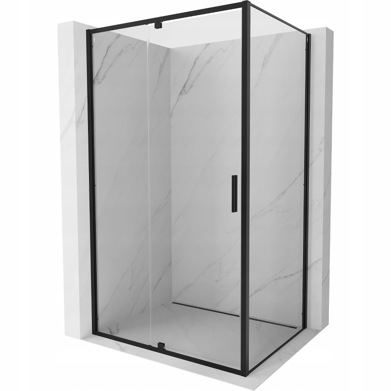 Mexen Exo obdélníkový sprchový kout 105x90 cm černý průhledný