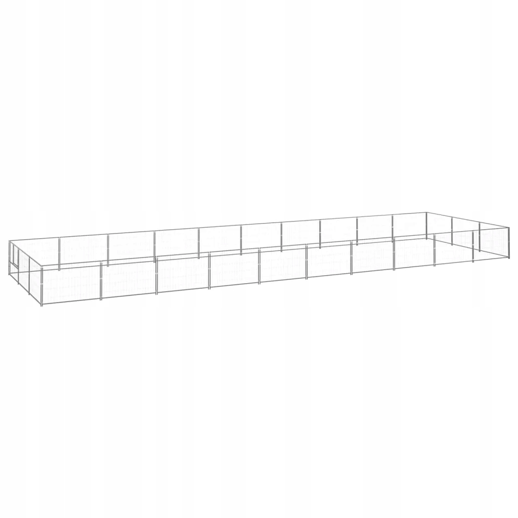 Levně Psí kotec stříbrný 30 m² ocel