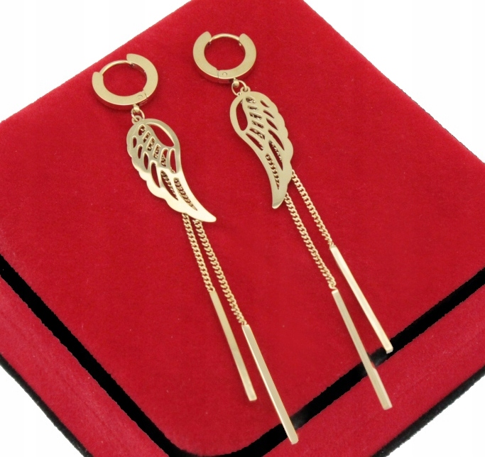 

Kolczyki Złote Długie Skrzydła Stal Chirurgiczna