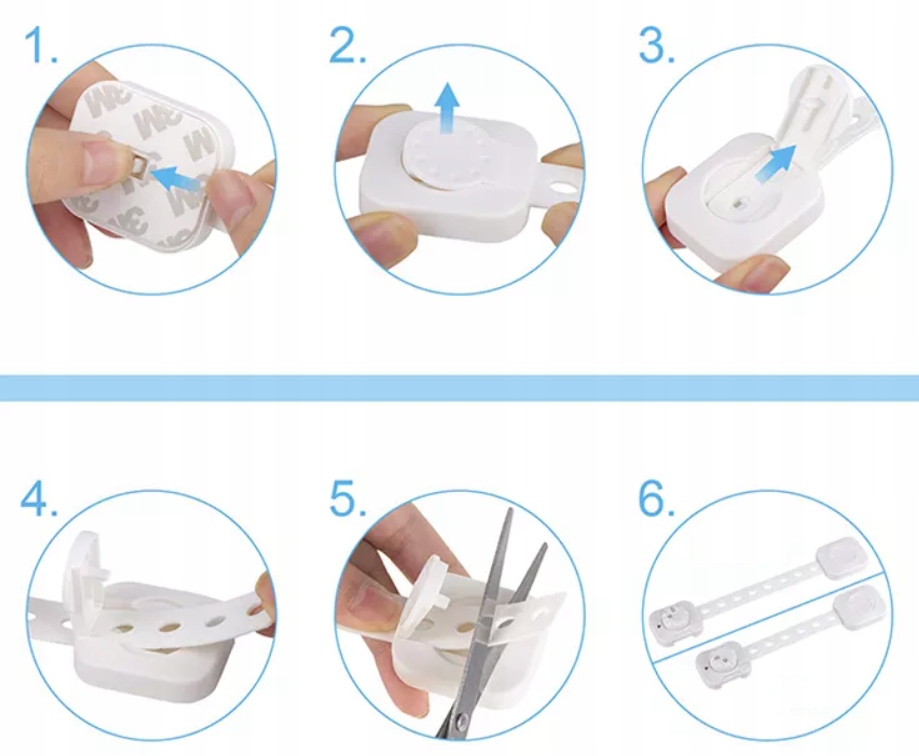 ZABEZPIECZENIA SZAFEK BLOKADY MEBLI SZUFLAD DRZWI ZABEZPIECZENIE trzyma + Wysokość produktu 4 cm