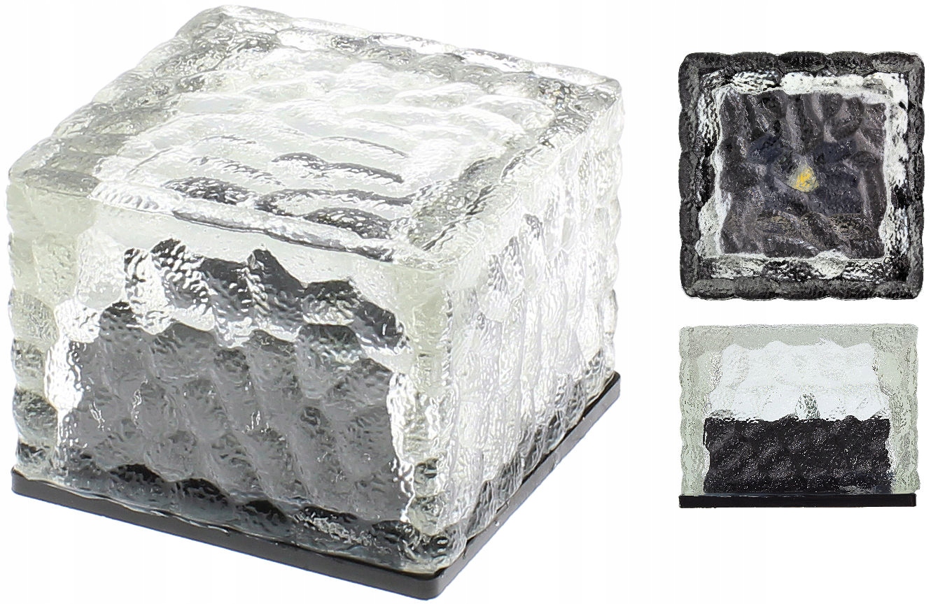 Vonkajšie svietidlo do dlažby - Solárna lampa záhradná ľadová kocka studená 7x7x5.5cm