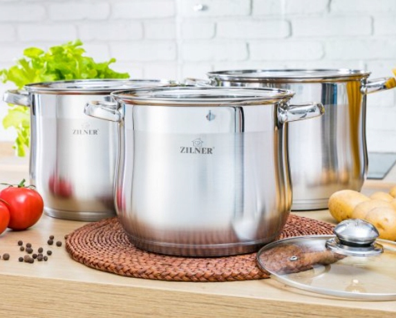 KOMPLET ZESTAW GARNKÓW GARNKI INDUKCJA - 7/ 9/11L Marka Zilner