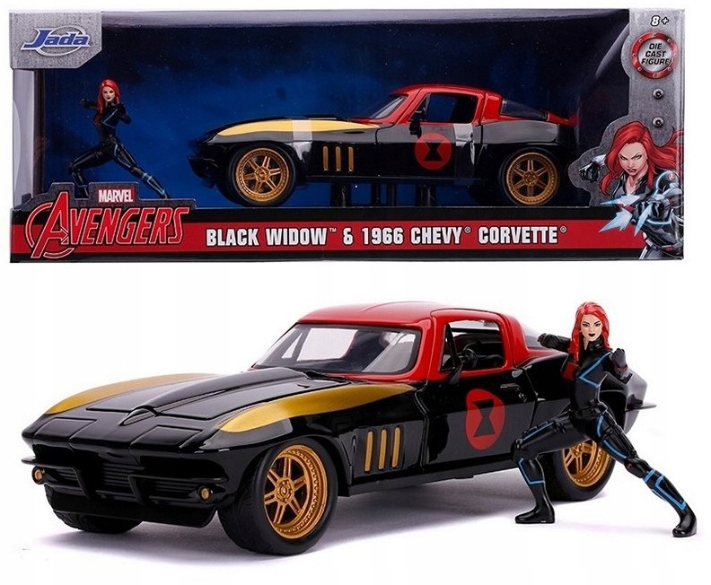 Jada Marvel Black Widow Corvette 1966 Chevy 1:24