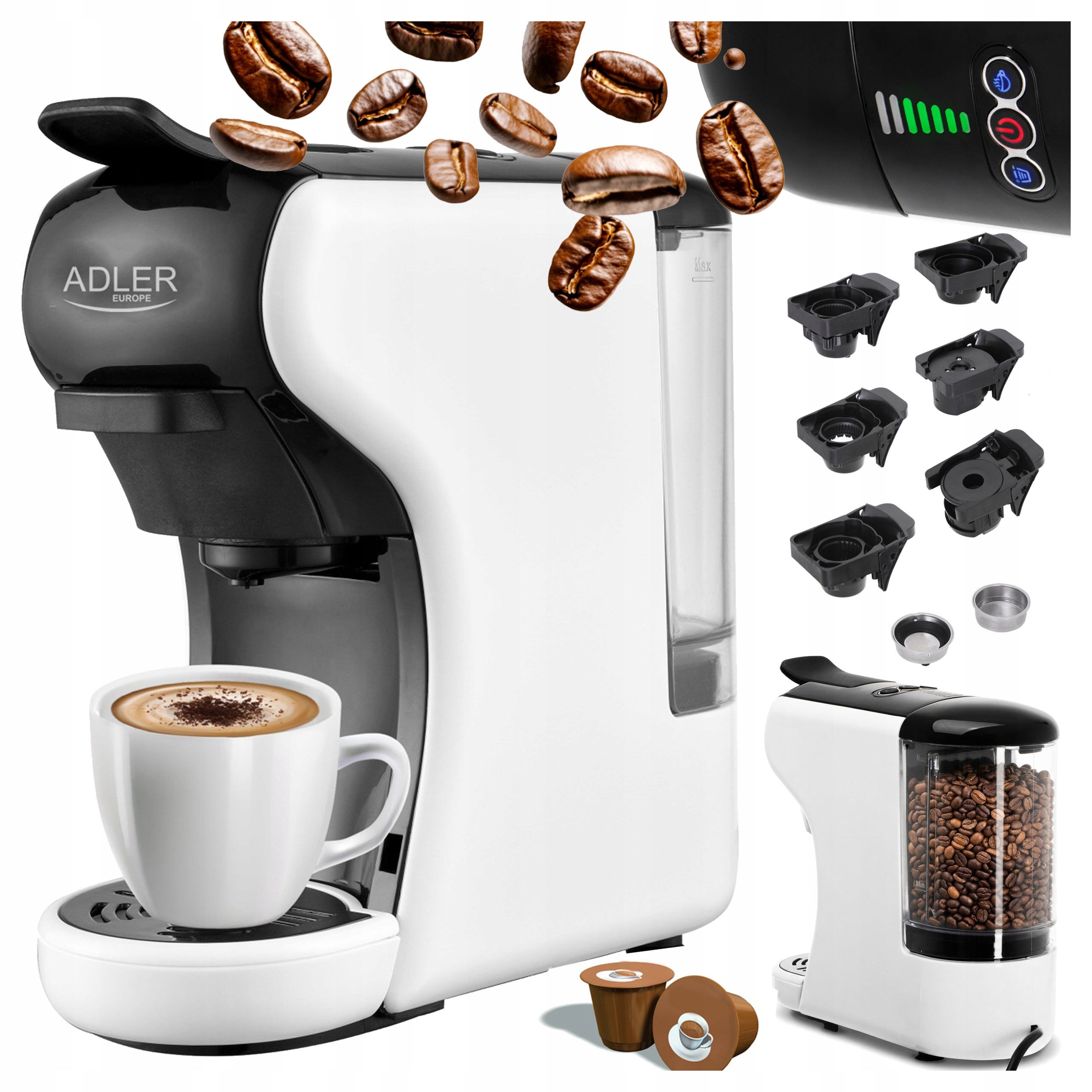 Ekspres Kapsułkowy Nespresso Dolce Gusto Wielosystemowy 19 Bar Kawa Mielona