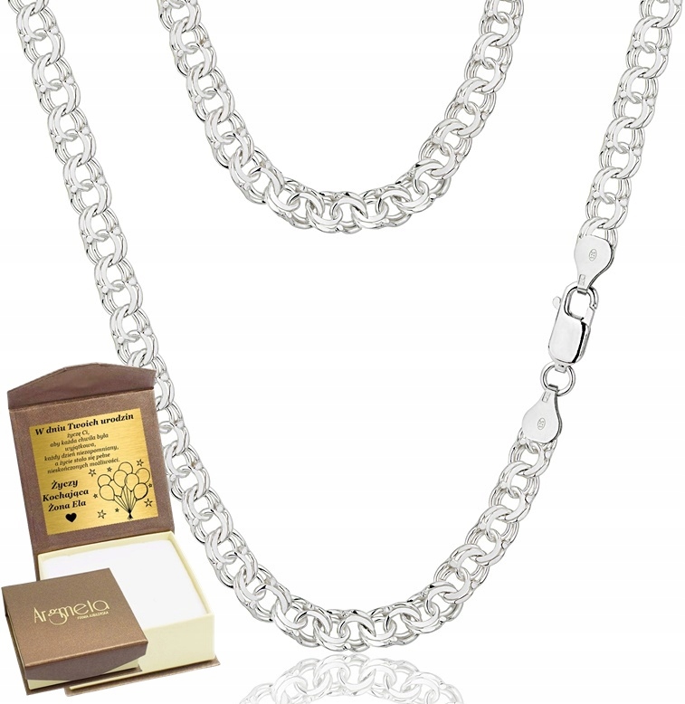 Łańcuszek Srebrny Garibaldka 5,80 mm Pełny Diamentowany pr 925
