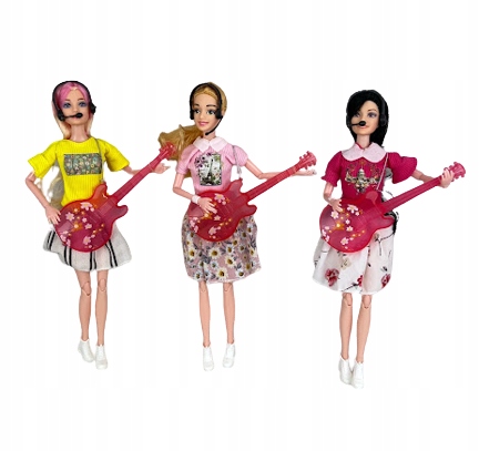 Lalka z gitarą i słuchawkami Materiał plastik
