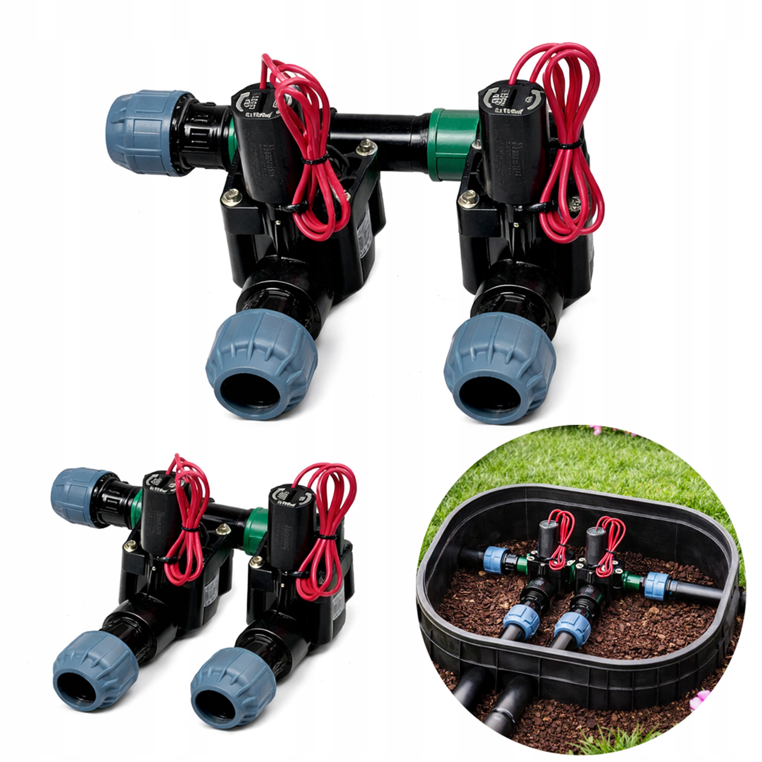 Kolektor Rozdělovač 2 sekcí Hunter Pgv 100 na Pe trubku 25 mm Zavlažování