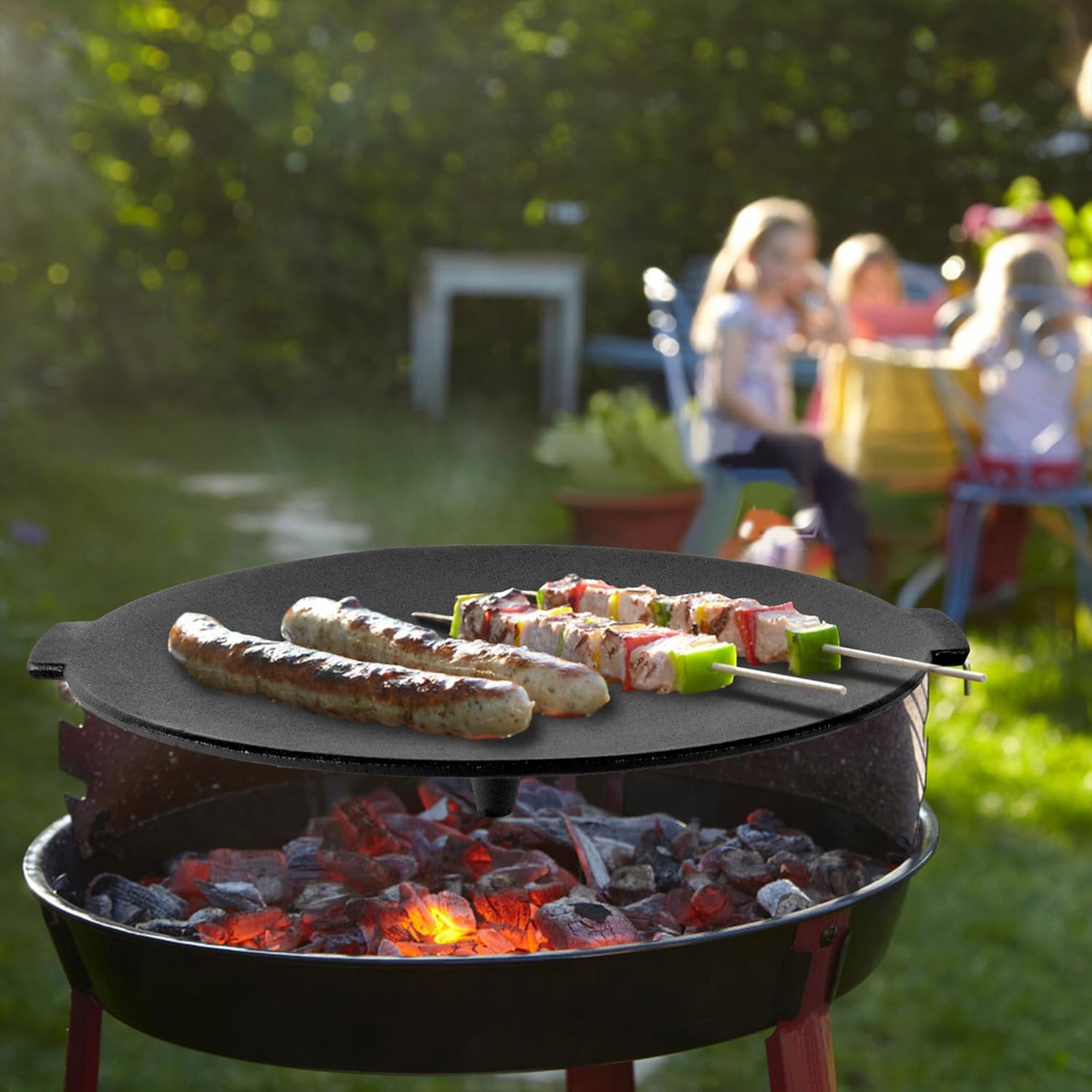 PŁYTA ŻELIWNA GRILLOWA 45 CM Z 3 NÓŻKAMI PATELNIA WOK NA OGNISKO PALENISKO