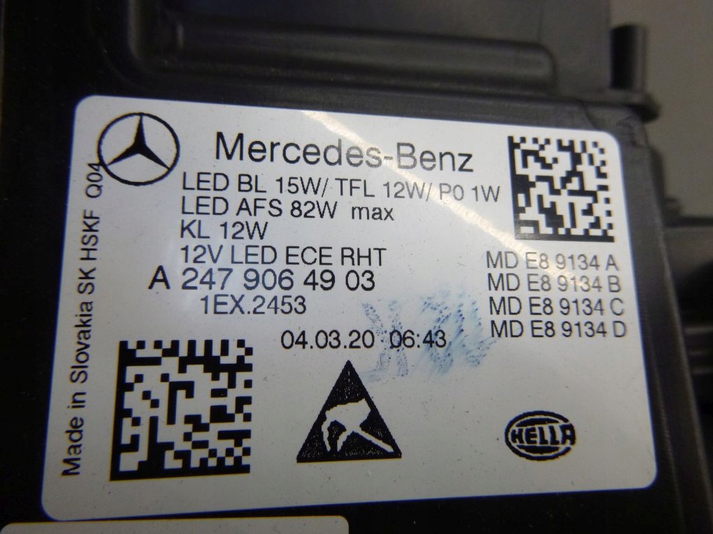 MERCEDES B KLASA W A 247 FULL LED MULTIBEAM left