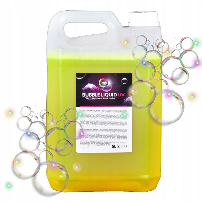 PŁYN DO BANIEK MYDLANYCH EFEFKT UV DUŻE BAŃKI DO WYTWORNICY 5L WESELE