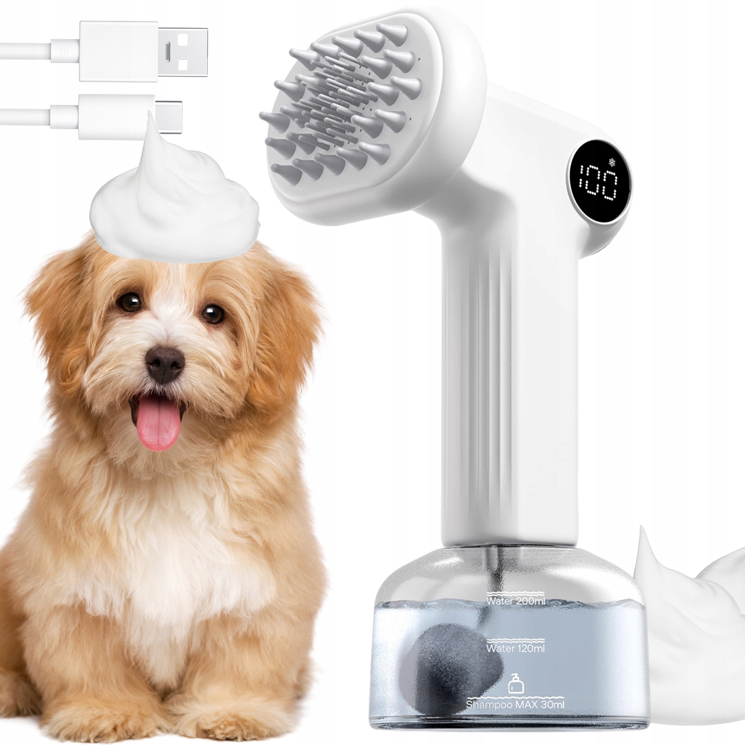 Silikonový Kartáč S Dávkovačem Na Mytí Zvířat, Účinný, Měkký Na Čištění