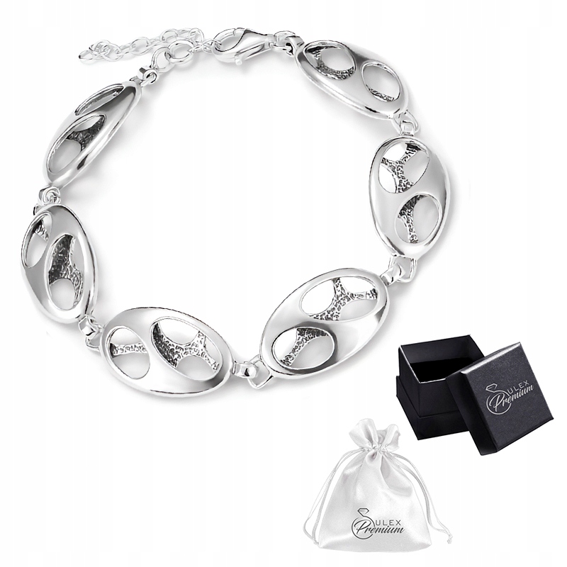 Stříbrný náramek ryzost 925 Elegantní náramek s oválnými prvky