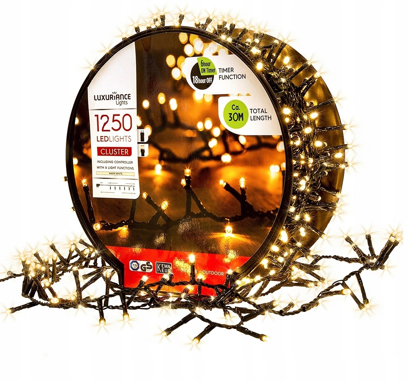 

Lampki Choinkowe Białe Ciepłe Rolka 1250 Led 30 m