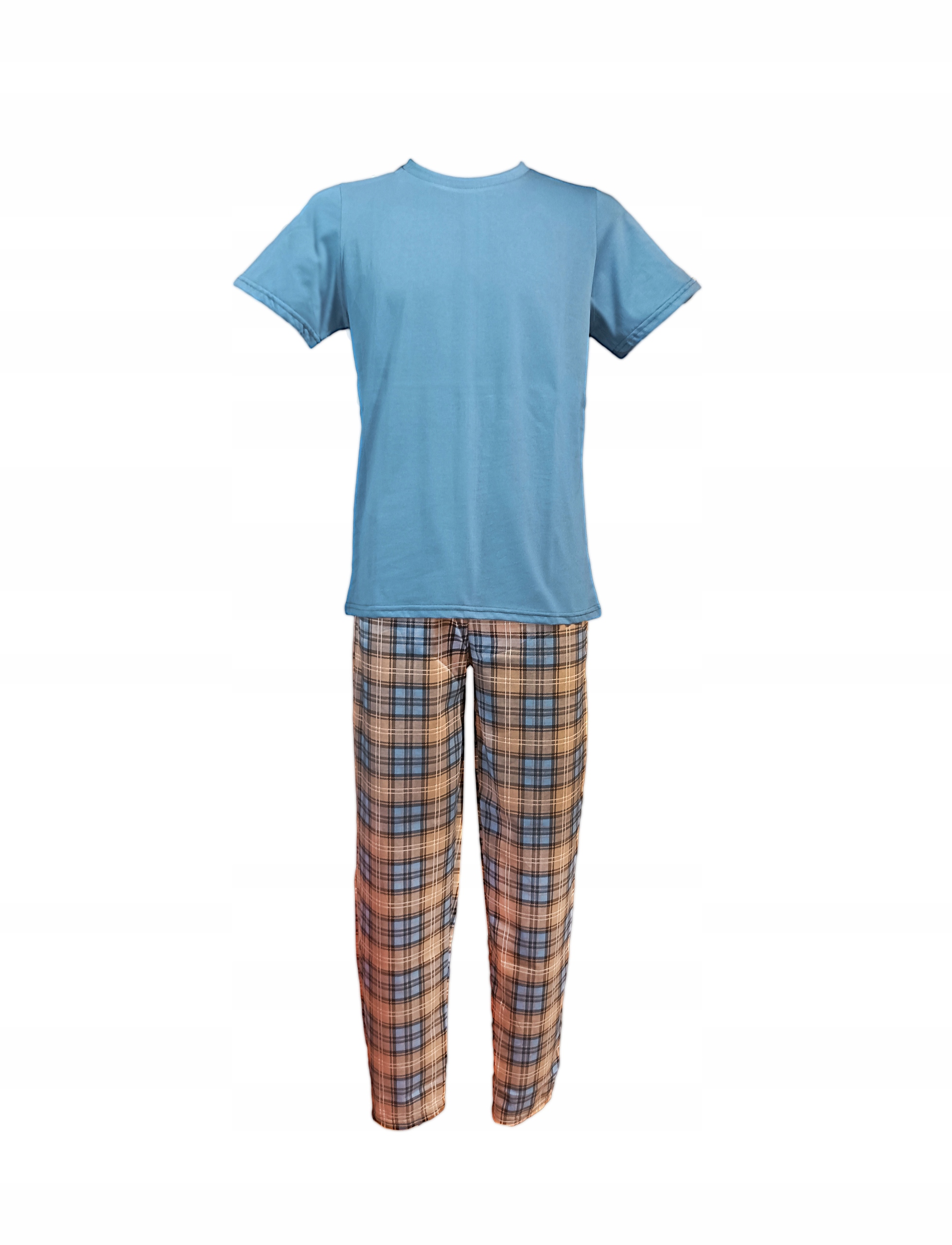 Pánské Pyžamo Kuba Vip Modré Kostkované XXL