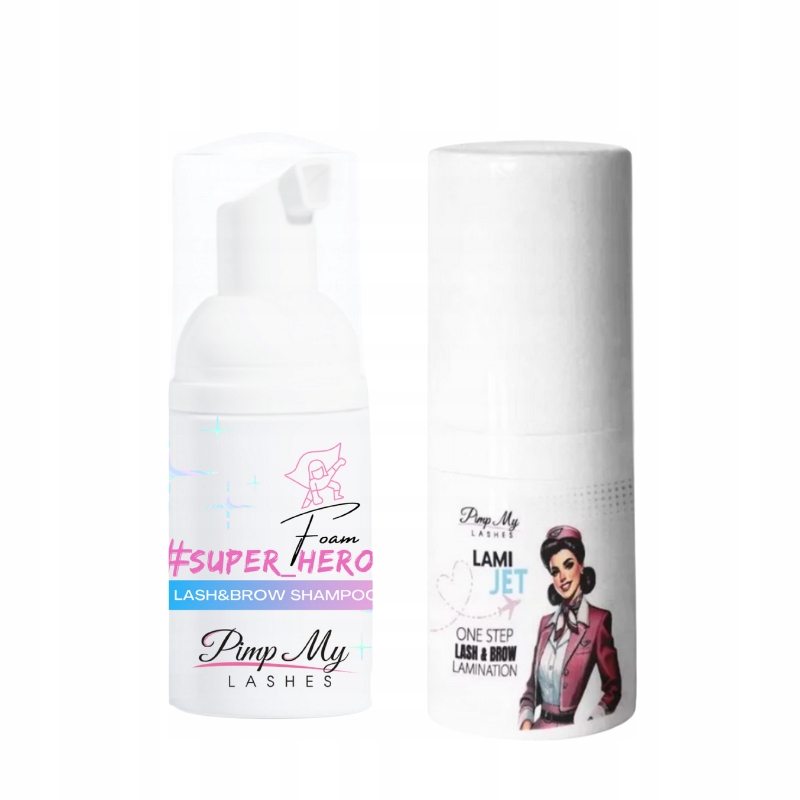 Pimp My Lashes Sada Lami Jet One Step 5 ml Pěna Hero Foam