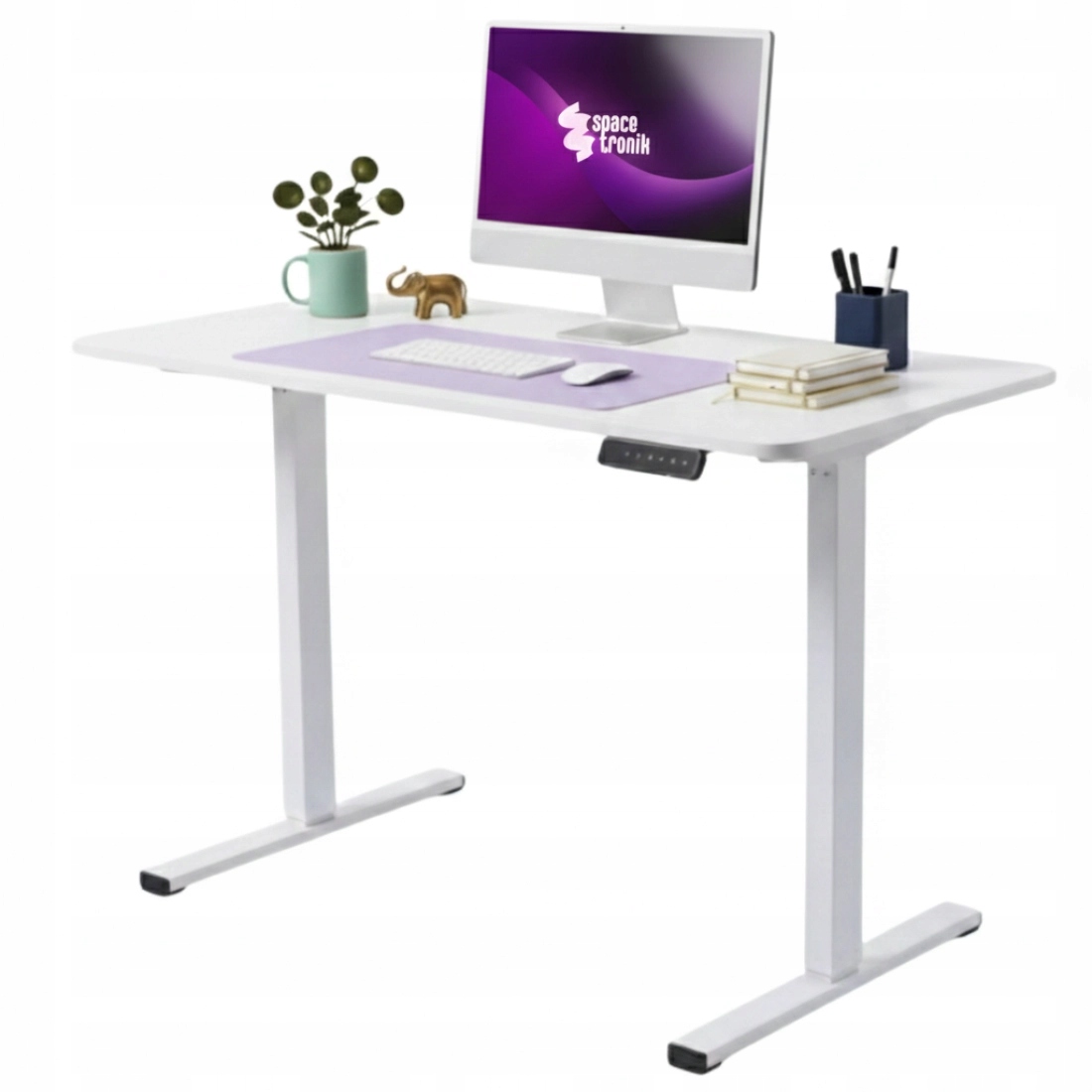 Elektricky nastaviteľný písací stôl 100x60 Spacetronik Regulácia Pamäť biela