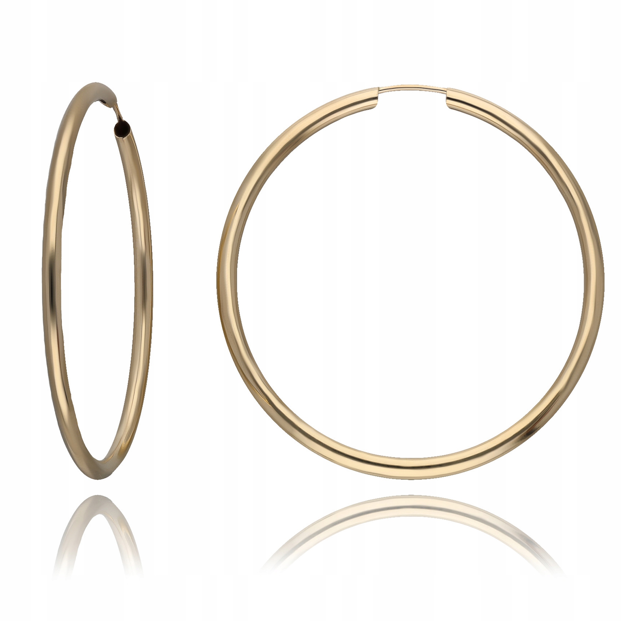 Zlaté Náušnice Náušnice Dámské Klasické Svatba 40MM Zlato 585