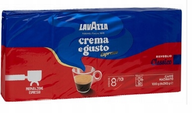 Levně Mletá káva Lavazza 4x250g Crema E Gusto Espresso s datem spotřeby do 08/2027