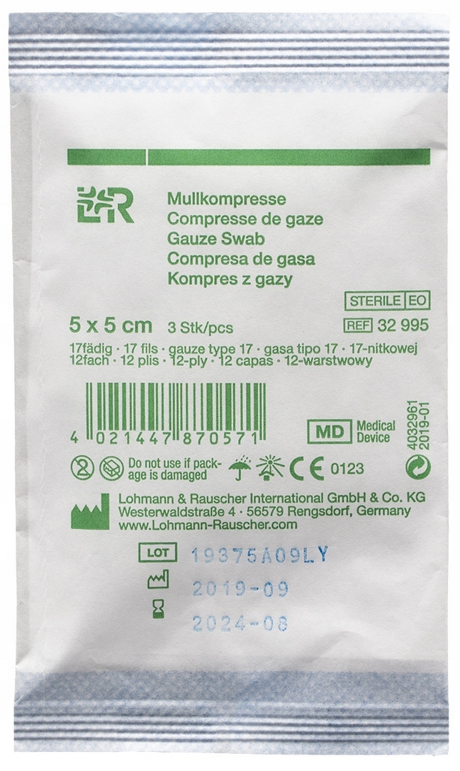 

Kompres Z Gazy L&r 5X5CM Opakowanie 3 Sztuki