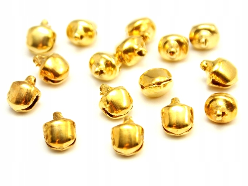 Dzwonek dzwoneczki metalowe 12mm 50 Sztuk złote