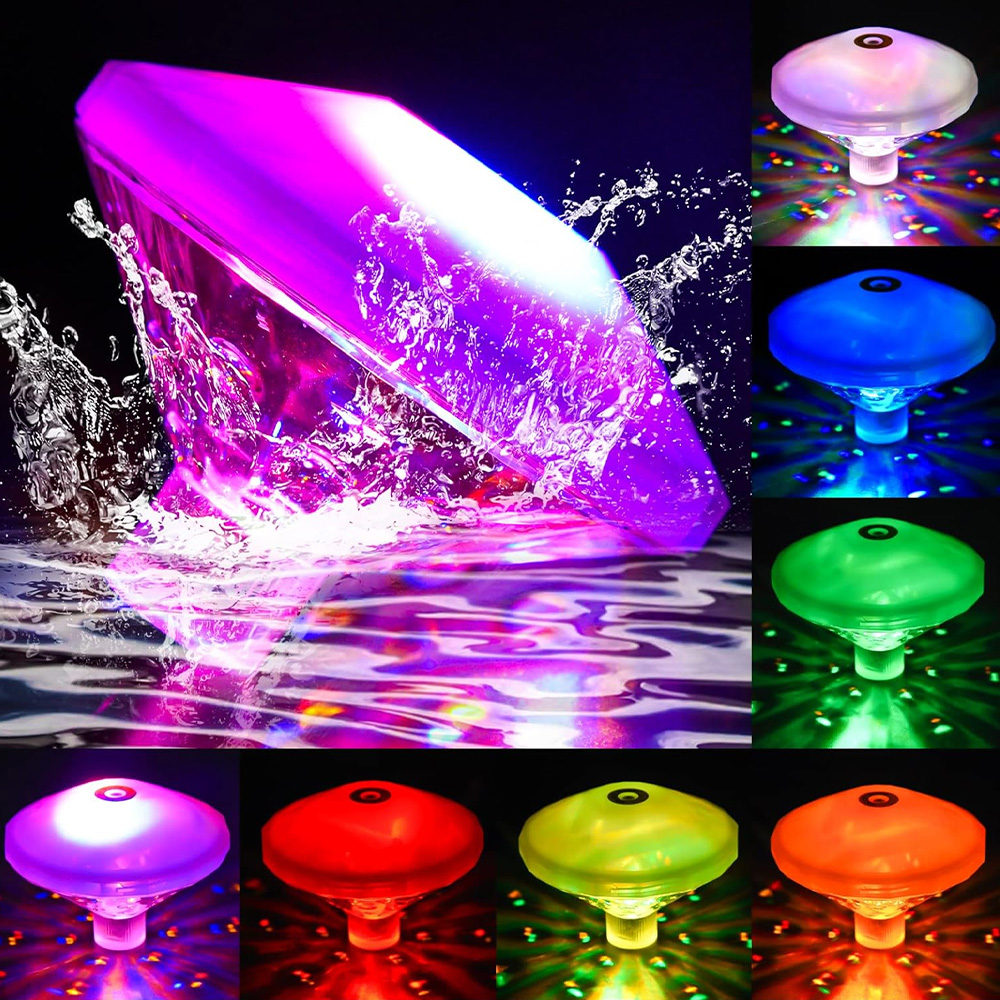 PŁYWAJĄCE OŚWIETLENIE RGB BASENU LAMPA LEDOWA DYSKOTEKA DO WANNY Stan opakowania oryginalne