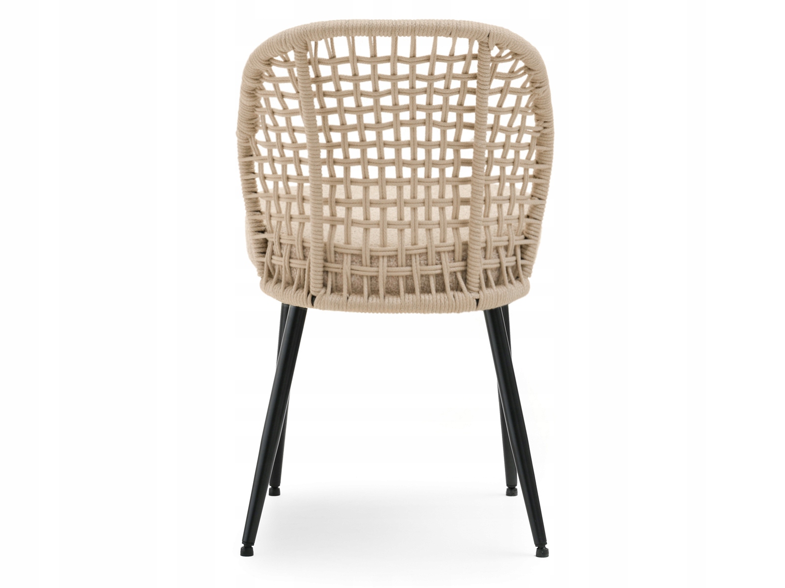 LEKKIE MOCNE KRZESŁO W STYLU BOHO PLECIONE SZNUREM MOE PIASKOWY BEŻ BOUCLE Rodzaj nóg Proste