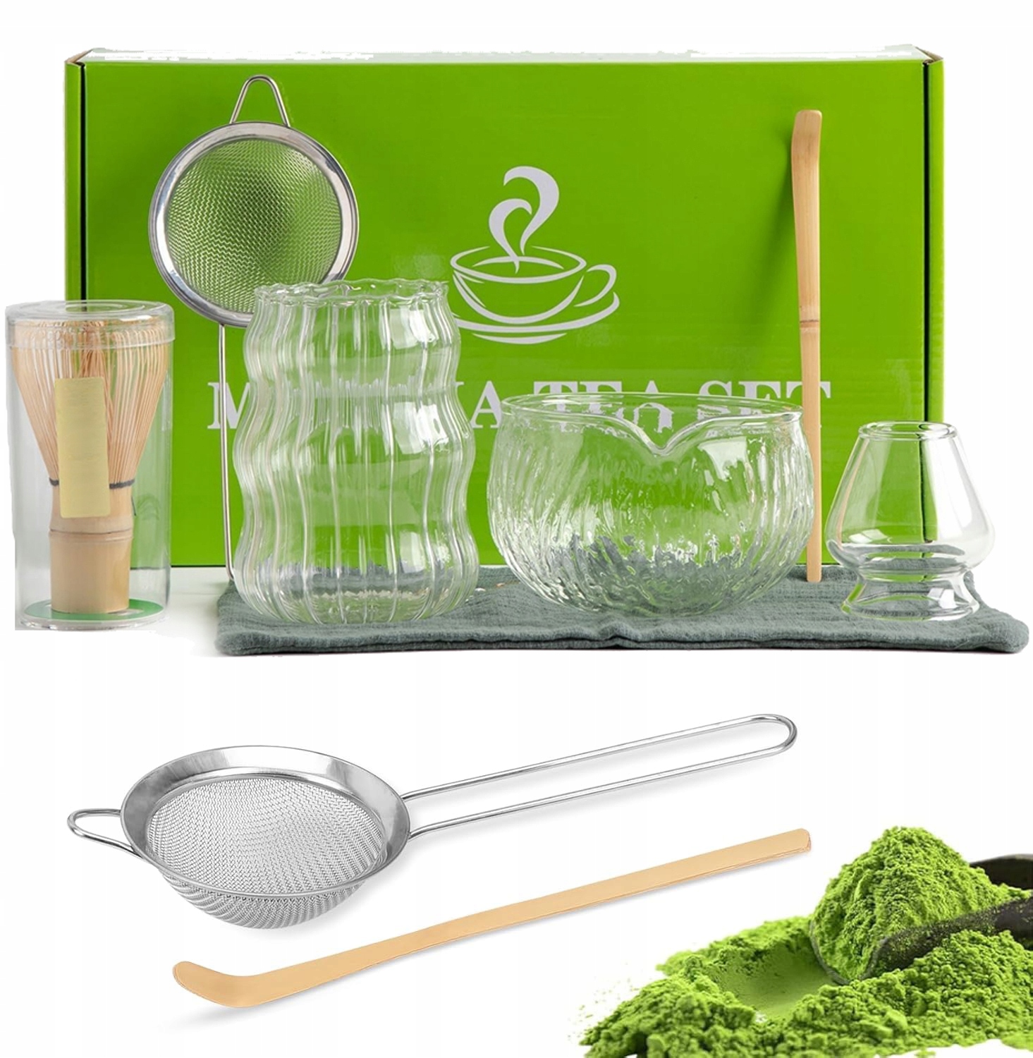 Zestaw Do Ceremonii Matcha Herbaty 7 Szt. Akcesoria Do Ceremonii Matcha