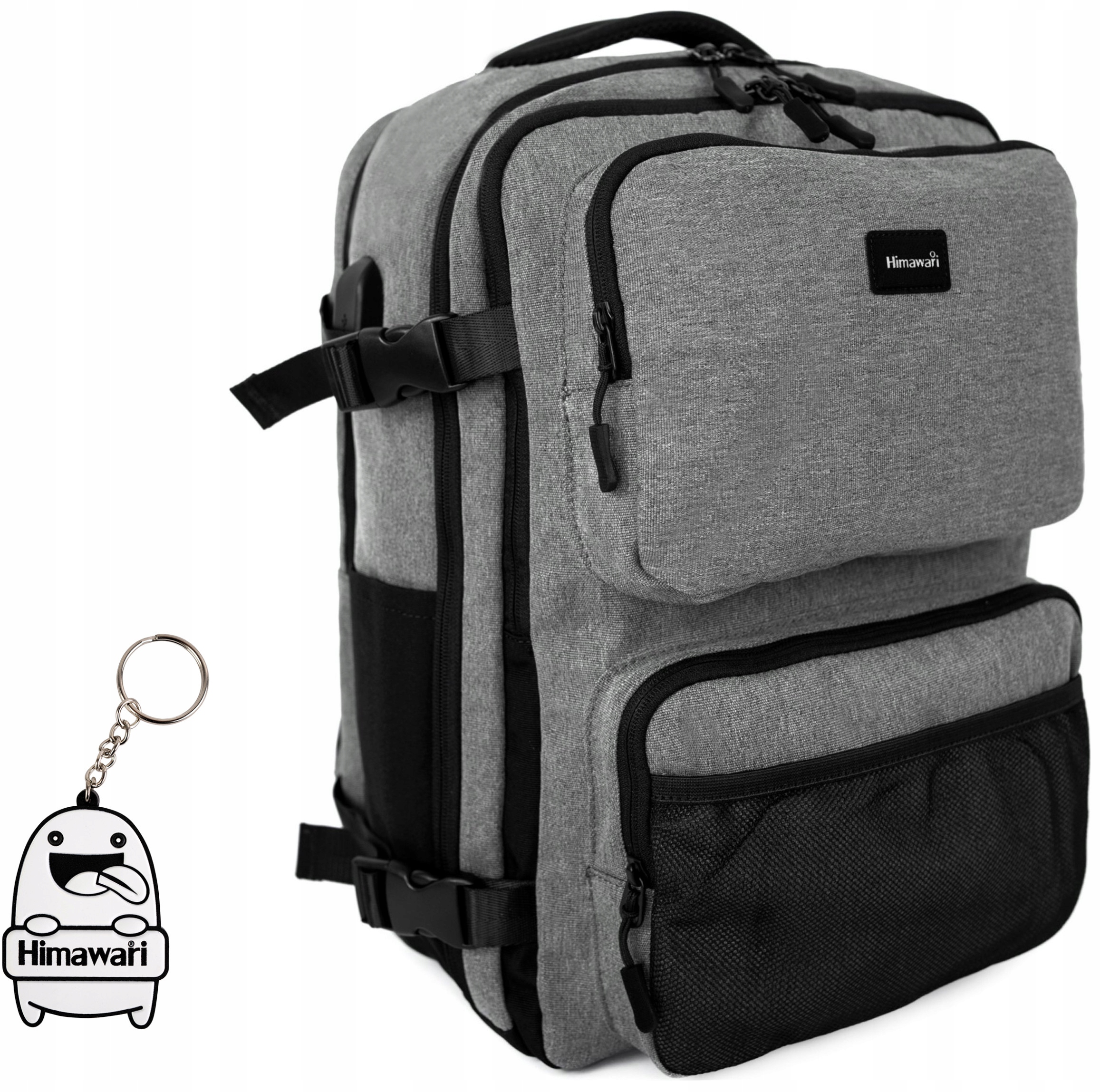Batoh Himawari Box XL – turistické příruční zavazadlo, šedý