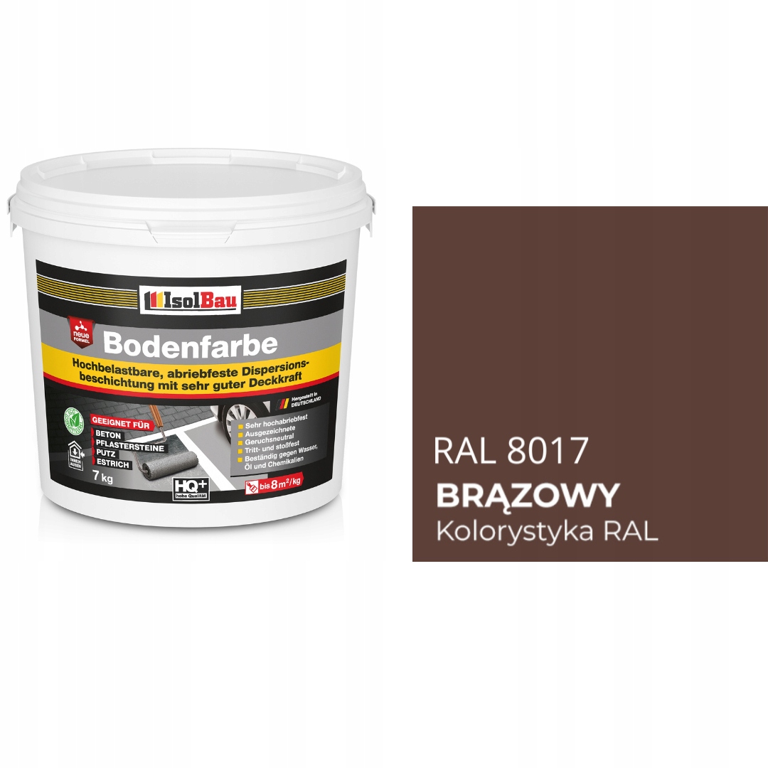 Farba do betonu kostki drewna metalu uniwersalna Bodenfarbe Braun 7KG