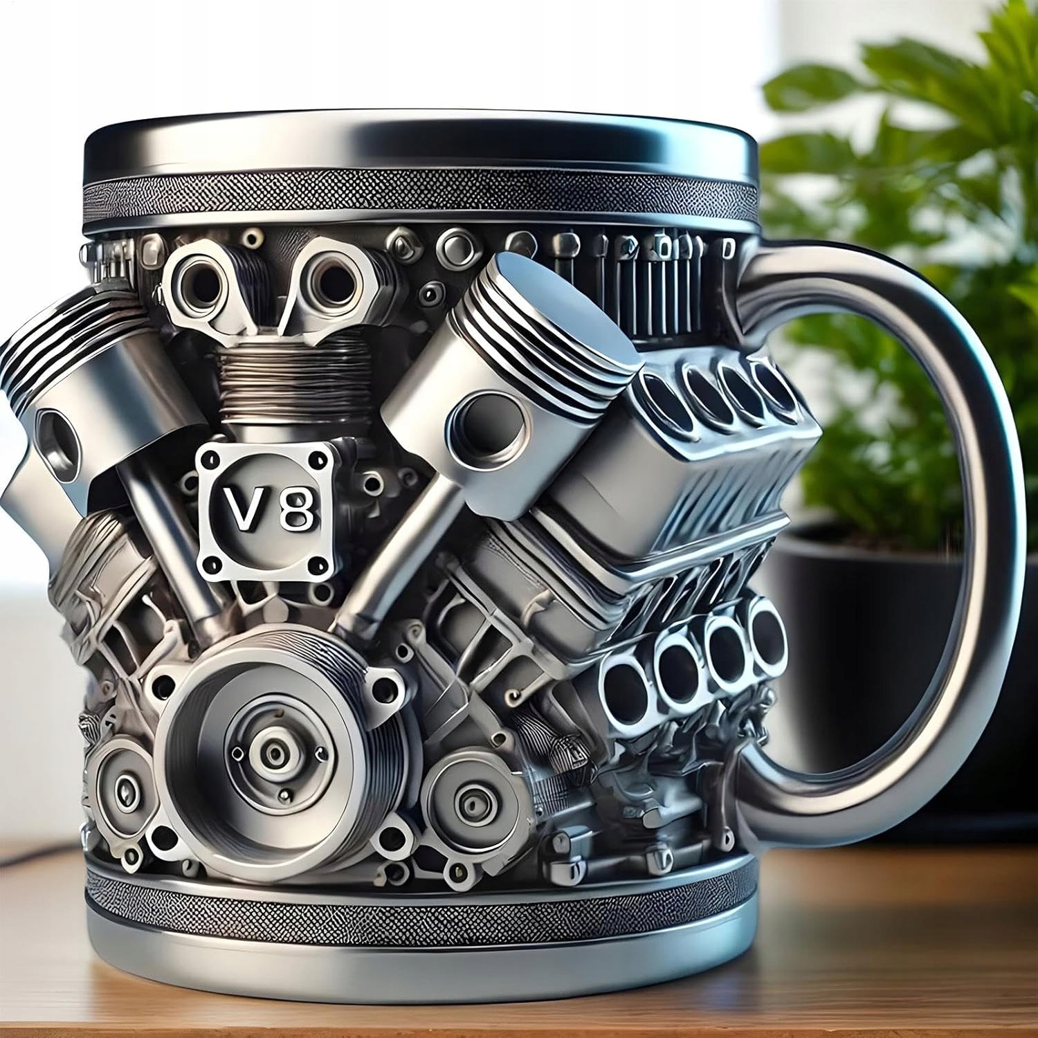 Hrnek V8 Motor: Designový Na Kávu/čaj Ocel 304 Pro Milovníky Aut