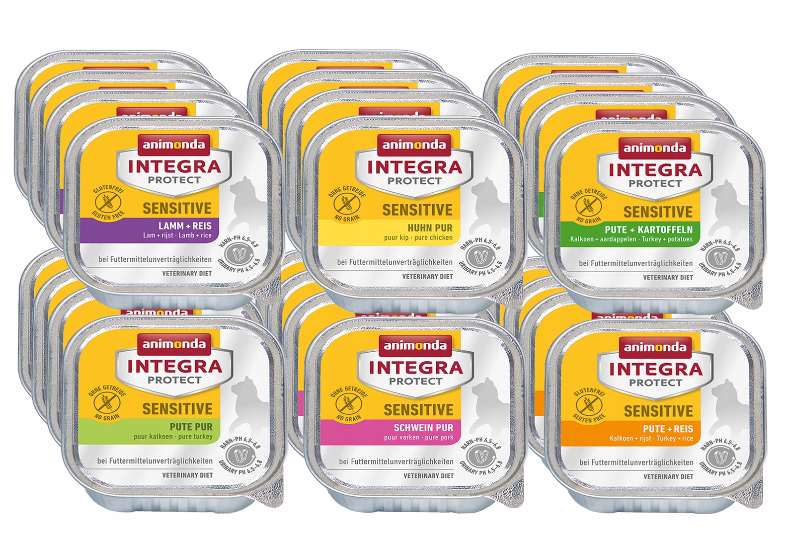 Animonda Integra Sensitive 30x100 g – MIX 6 příchutí (potravinová přecitlivělost)