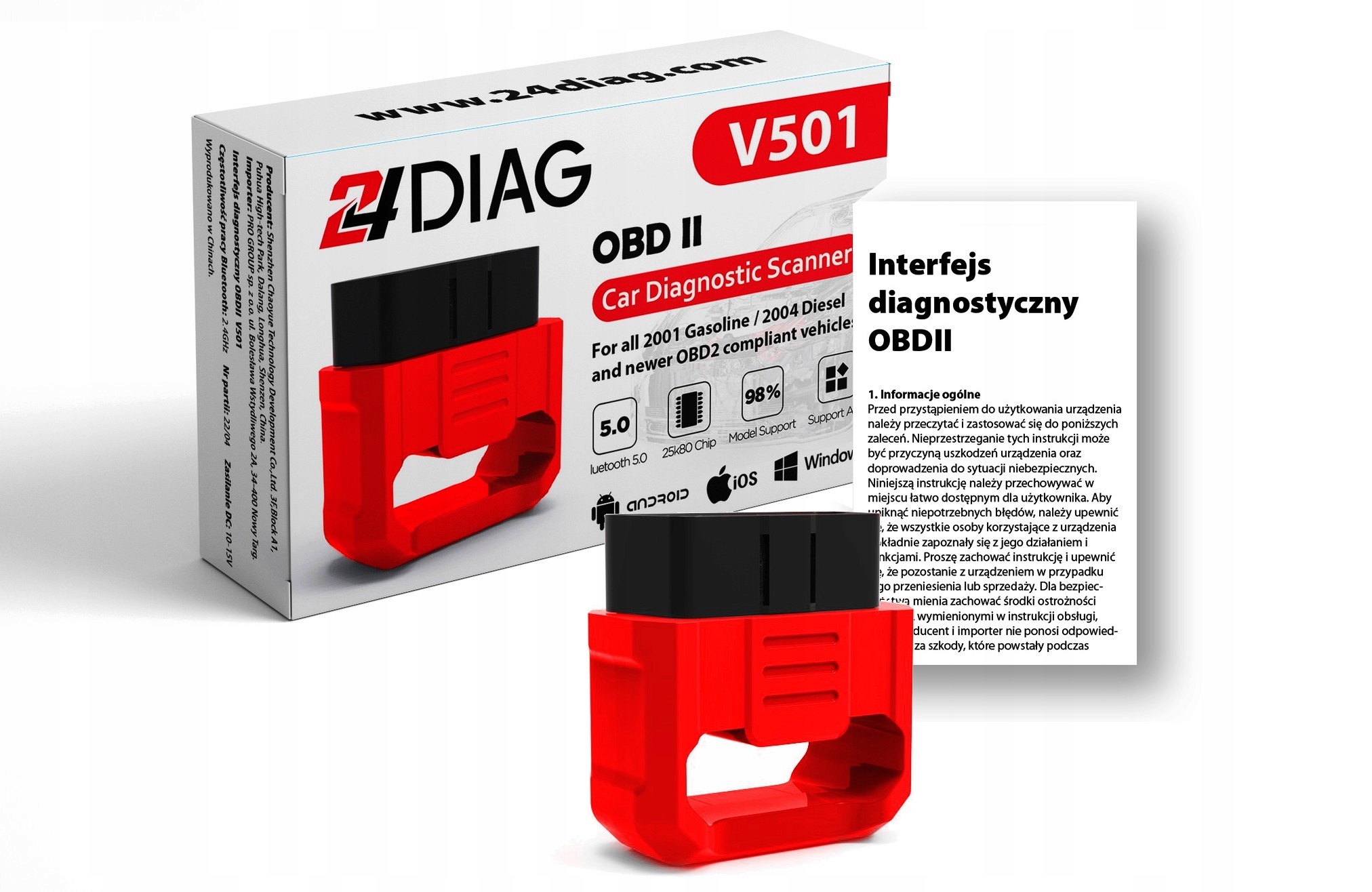 ELM327 BLUETOOTH 5.0 OBD2 INTERFEJS DIAGNOSTYCZNY v501 Tester Skaner  Komputer iOS Android za 214,99 zł z Nowy Targ -  - (12083754920)