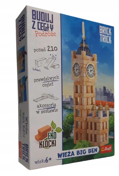 Wieża Big Ben 210szt Prawdziwych Cegieł 6+