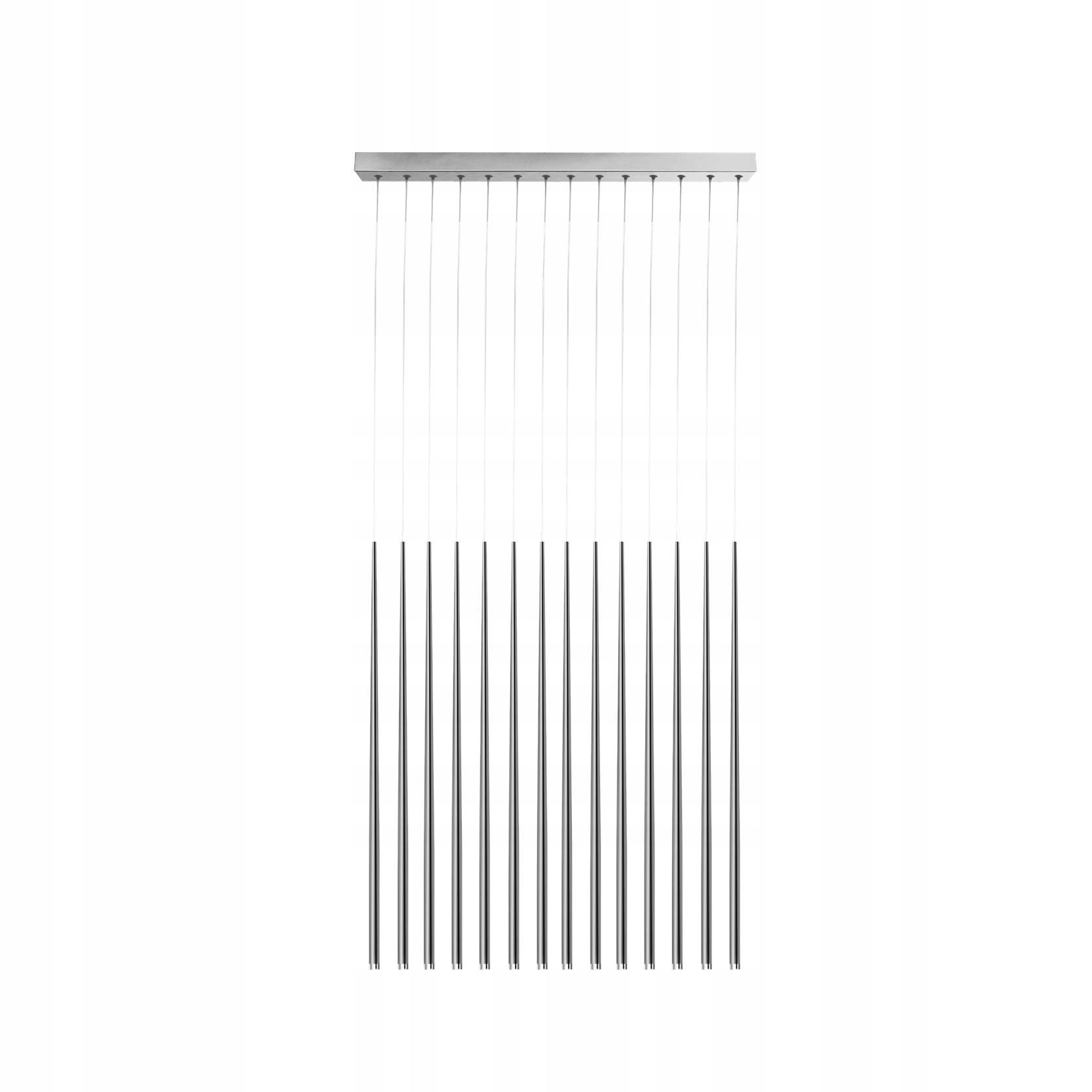 Chromová dlouhá lampa Louise 14 s tenkými Led trubkami, kuchyňský ostrov