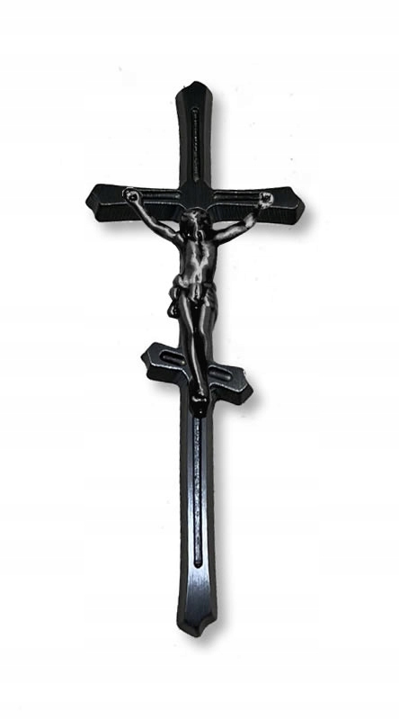Maltézský pravoslavný kříž 20 cm s pruhem 7 cm černěný mosazný odlitek