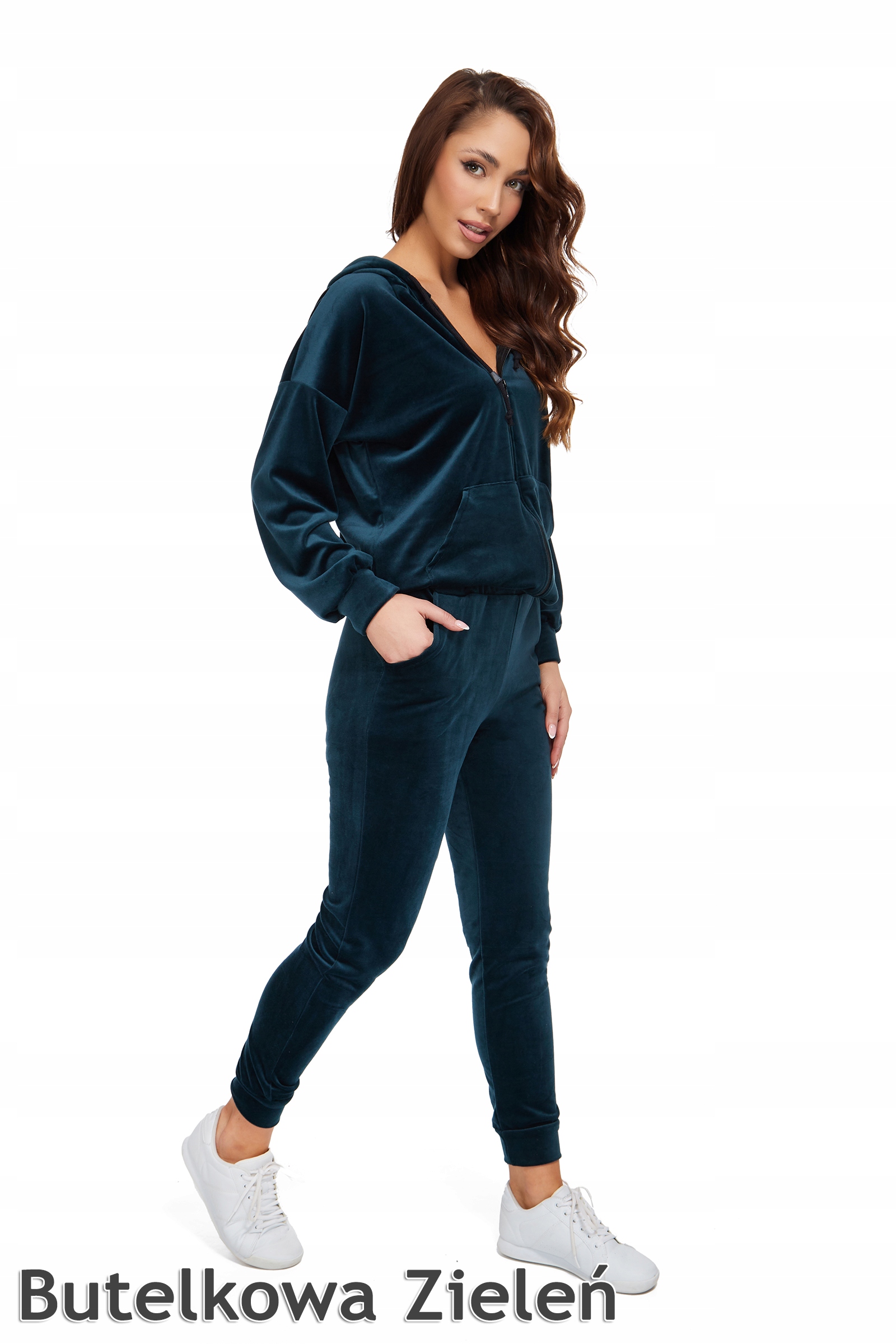 324_roz.L_WELUROWY KOMPLET DRESOWY Kolor zielony