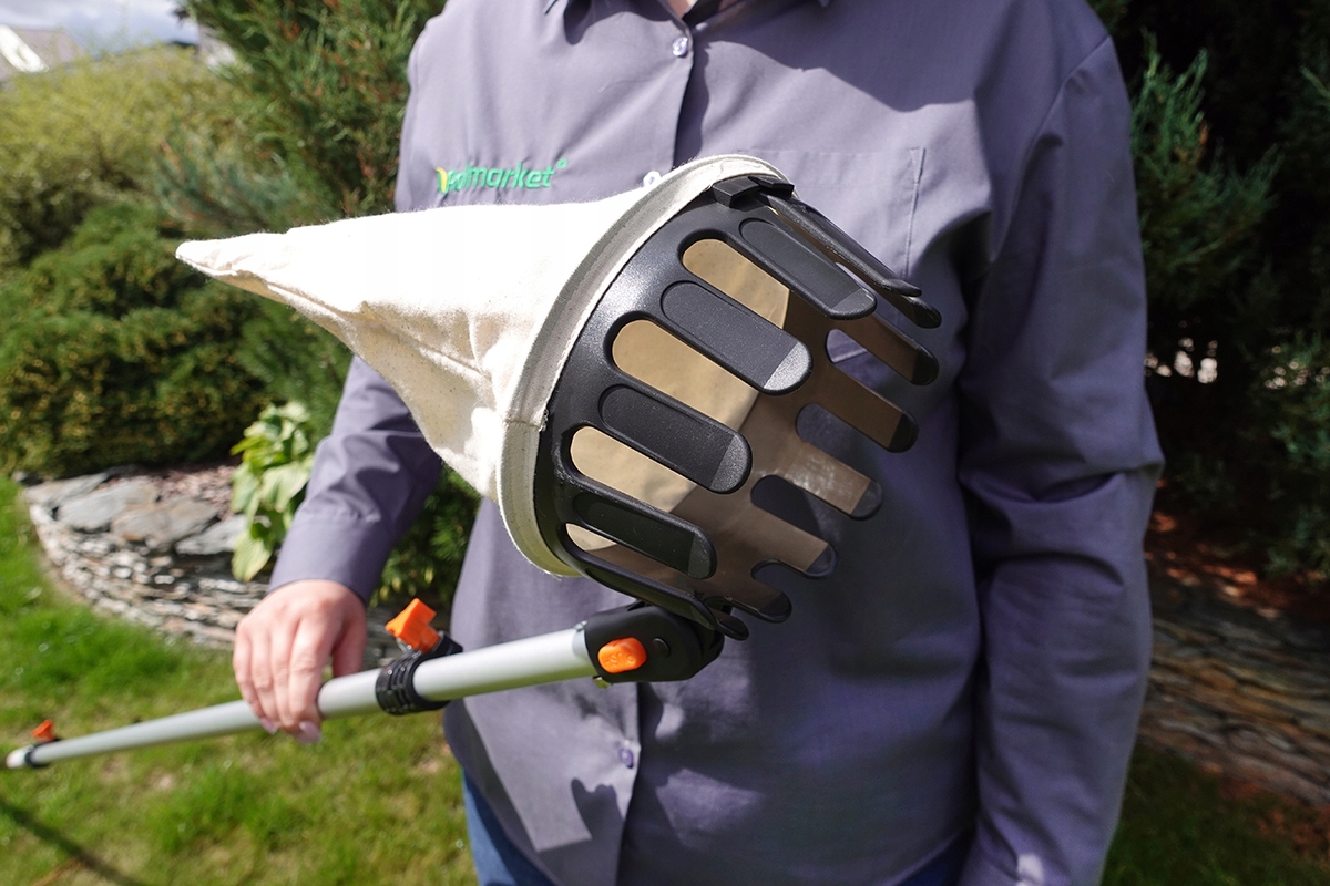 Zrywak Zrywacz Zbierak Podbierak do owoców Jabłek NA TELESKOPOWYM TRZONKU Marka Bradas