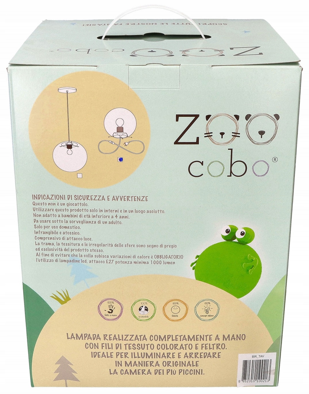 Ręcznie robiona Lampka nocna Do pokoju Koala Cotton Balls Włoska lampa Materiał dominujący inny