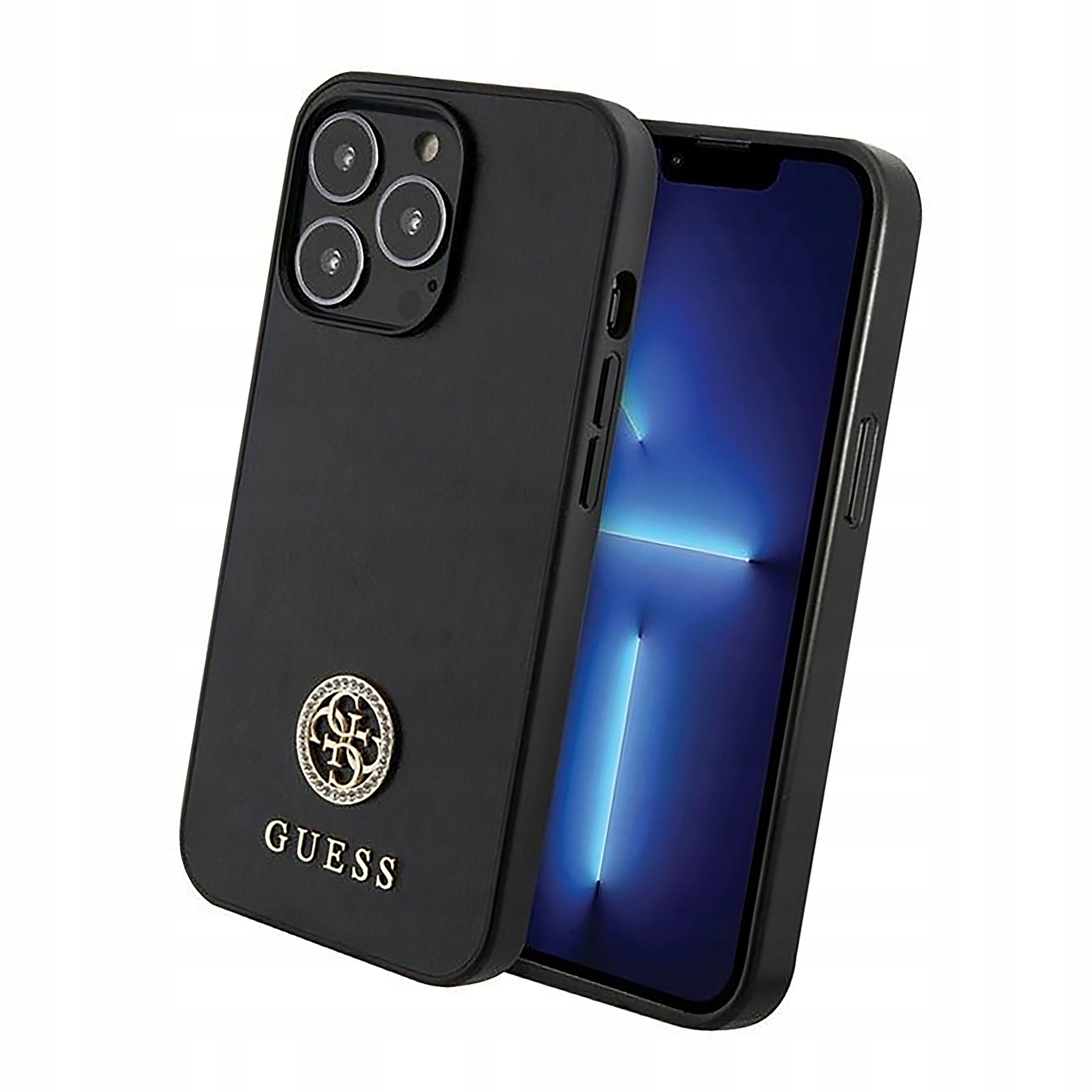 Etui Guess Strass Metal Logo na iPhone 13 Pro czarne