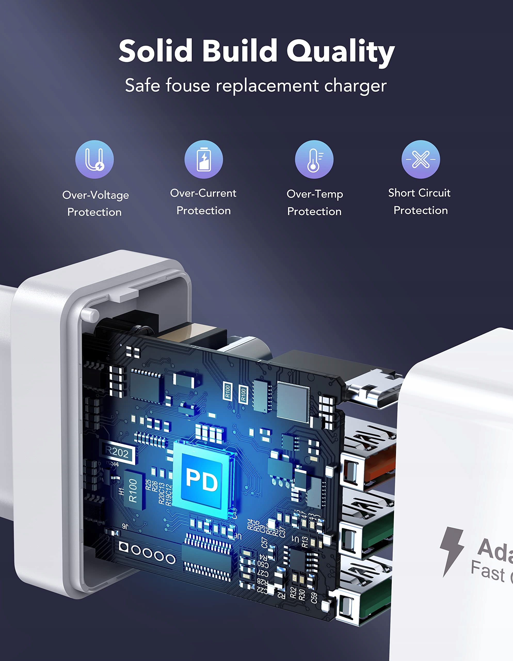 USB C Anykon 40W 4 Porty USB Do iPhone iPad Android — miniatura 5