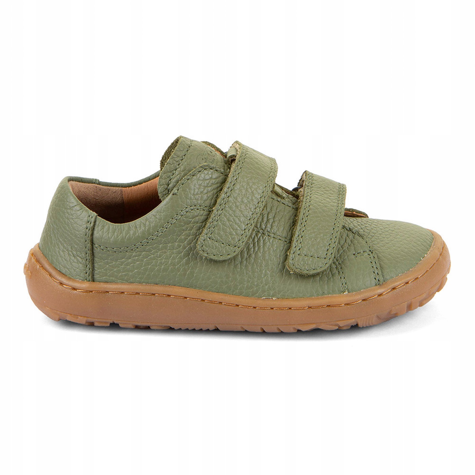 Buty barefoot skórzane dziecięce przejściowe na rzepy Froddo Baze Olive 35