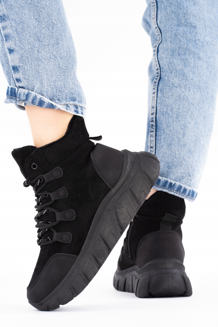 Czarne Śniegowce Botki damskie ocieplane Dover 39 Rozmiar 39