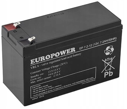 

Akumulator bateria Europower Ep 12V 7,2Ah 7Ah Ep 7