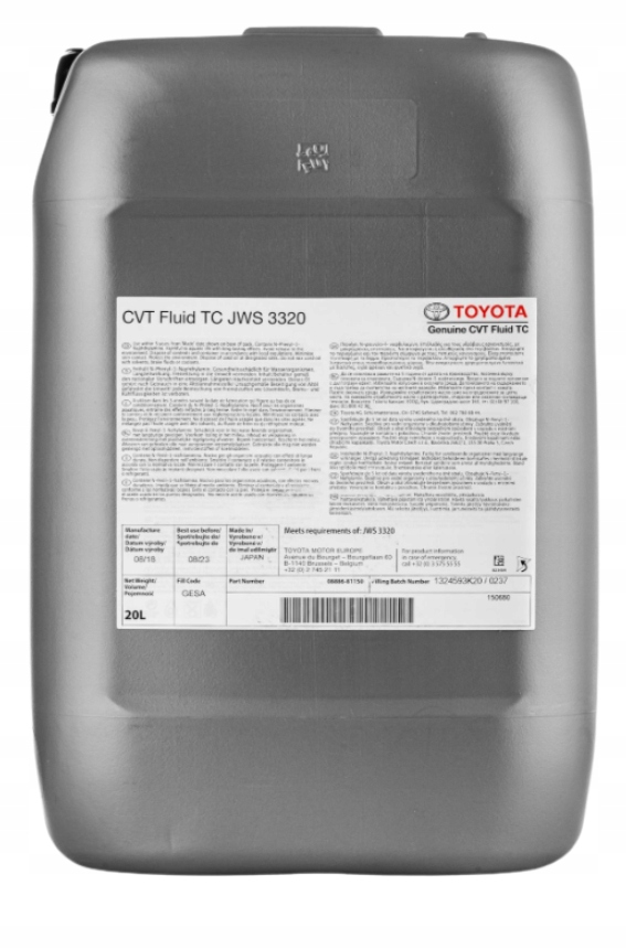 Toyota Olej do prevodovky Cvt typ Tc 20L 08886-81150 Oe